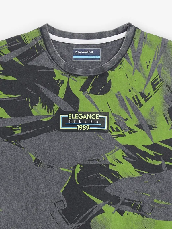 KILLER printed dark grey cotton t-shirt