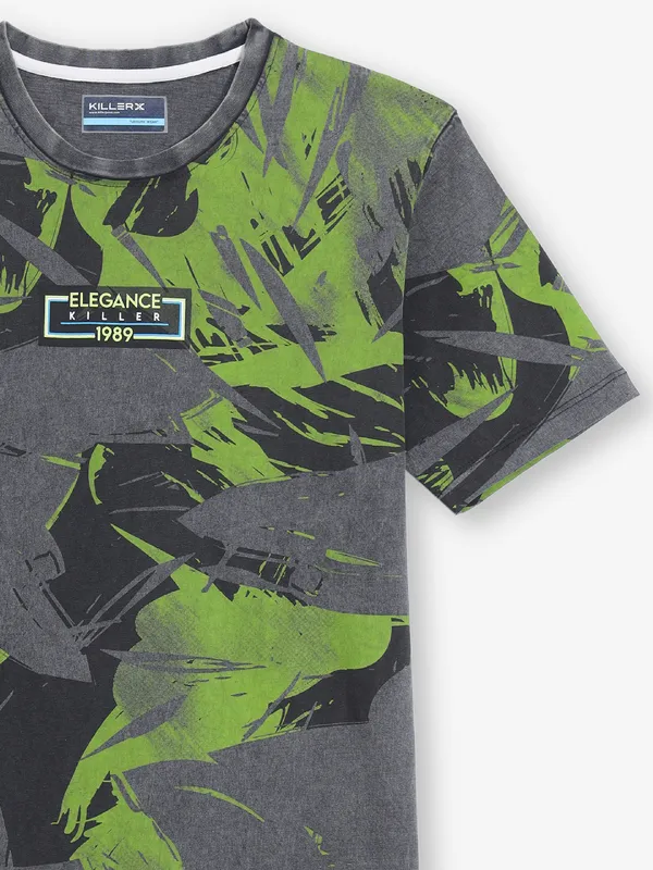KILLER printed dark grey cotton t-shirt