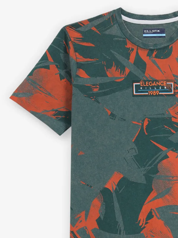 KILLER printed green cotton t-shirt