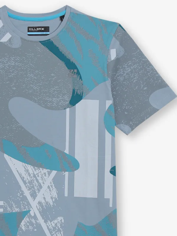 KILLER printed grey cotton t-shirt