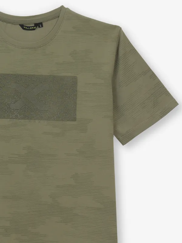KILLER printed olive cotton t-shirt