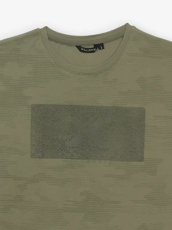 KILLER printed olive cotton t-shirt