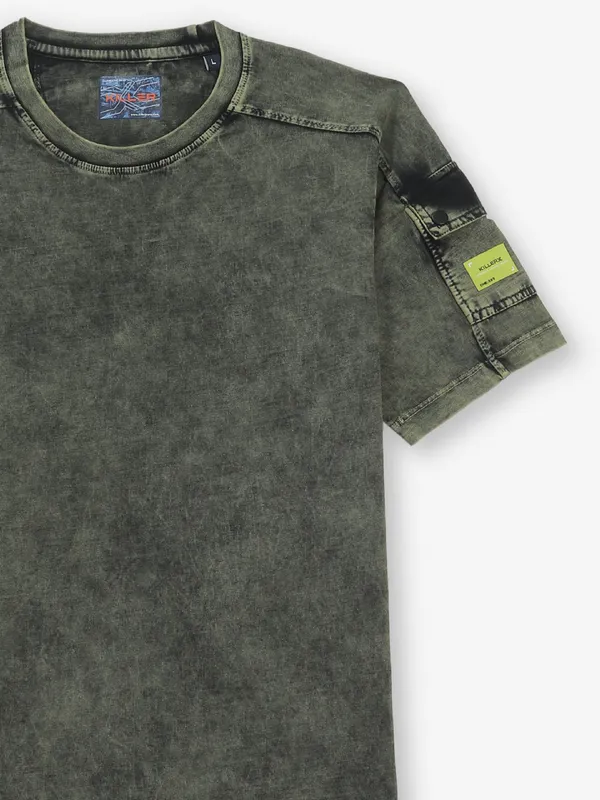 KILLER printed olive denim t-shirt