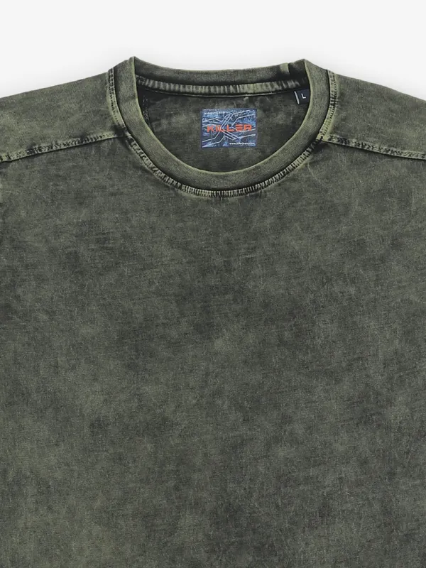 KILLER printed olive denim t-shirt