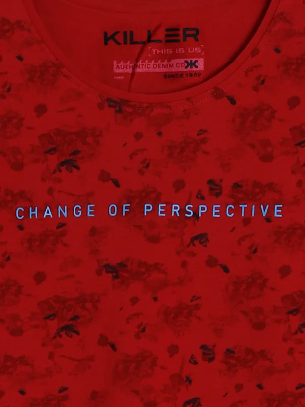 Killer printed red casual t shirt