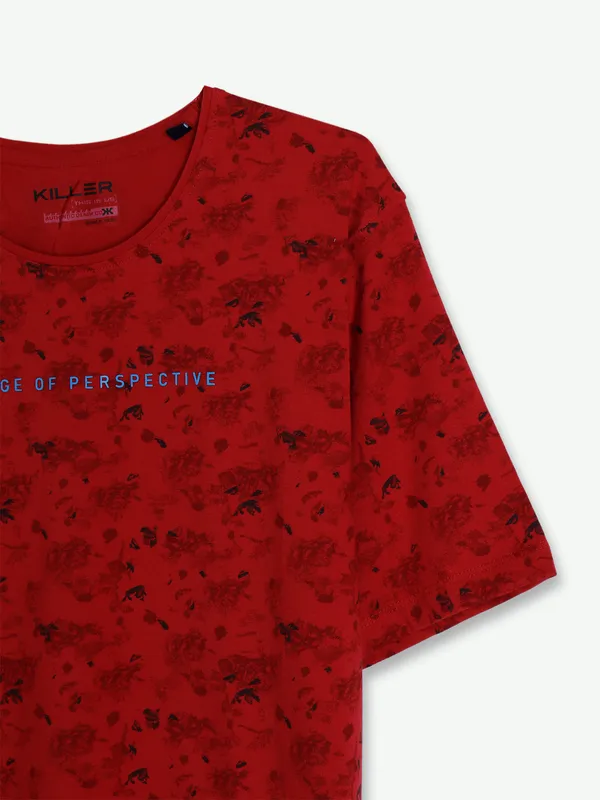 Killer printed red casual t shirt