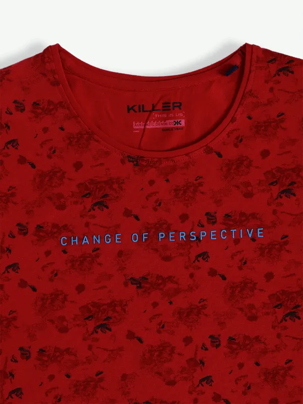 Killer printed red casual t shirt
