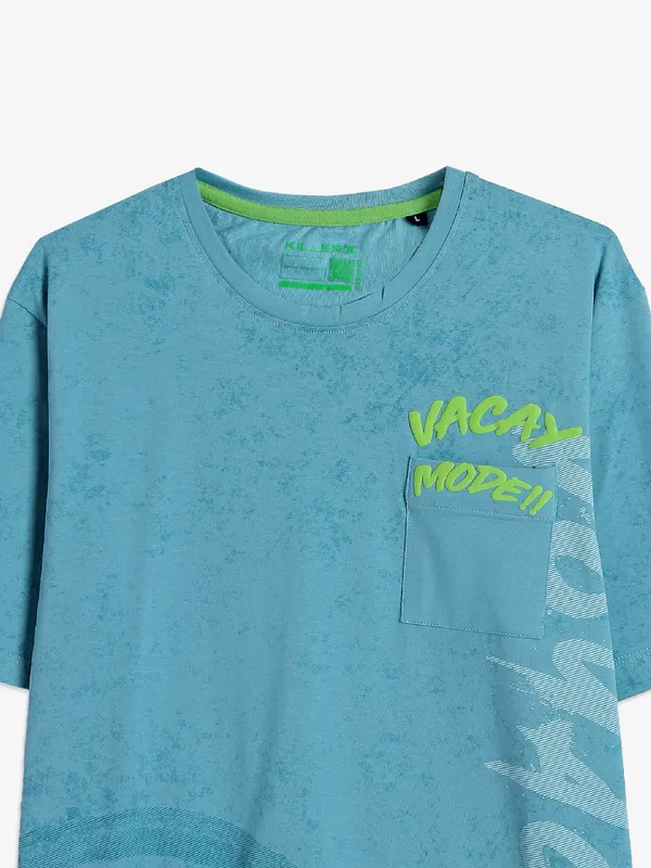 Killer printed sky blue t-shirt