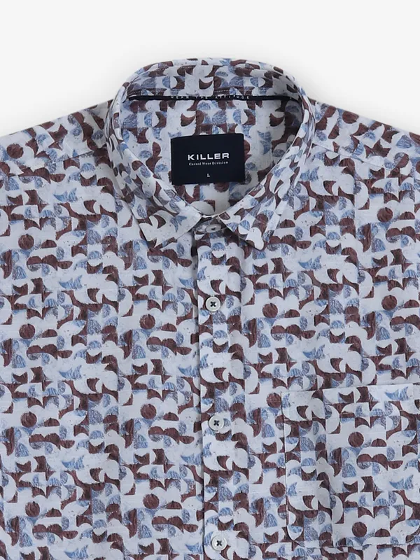 KILLER printed white and cotton shirt