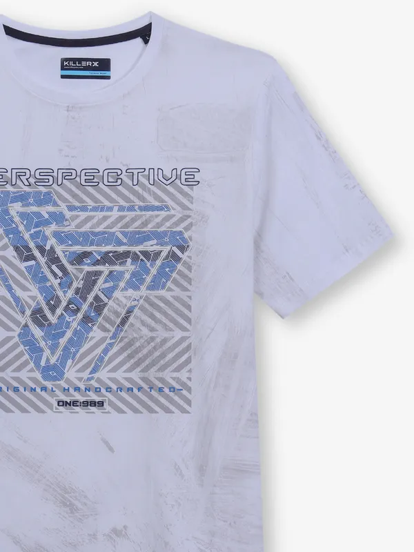 KILLER printed white cotton t-shirt for men