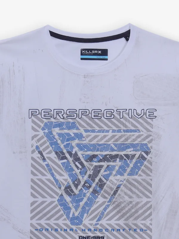 KILLER printed white cotton t-shirt for men