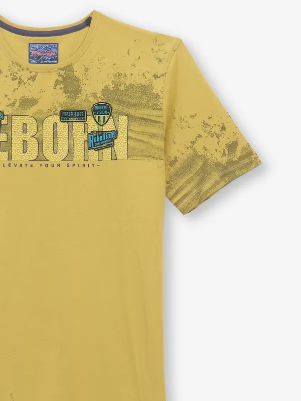 KILLER printed yellow cotton t-shirt
