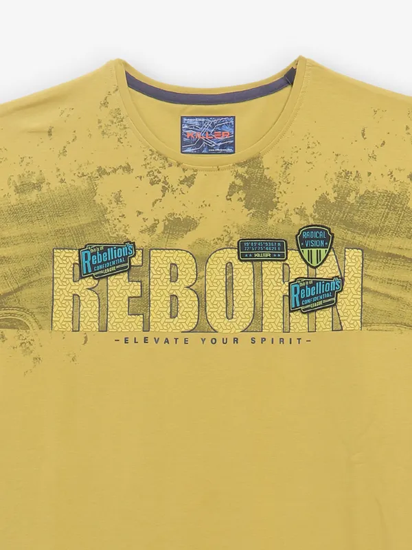 KILLER printed yellow cotton t-shirt