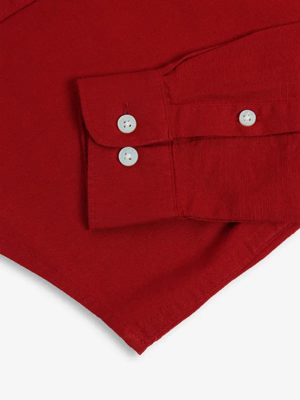 KILLER red plain cotton shirt