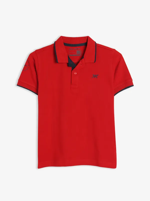 KILLER red plain polo t-shirt