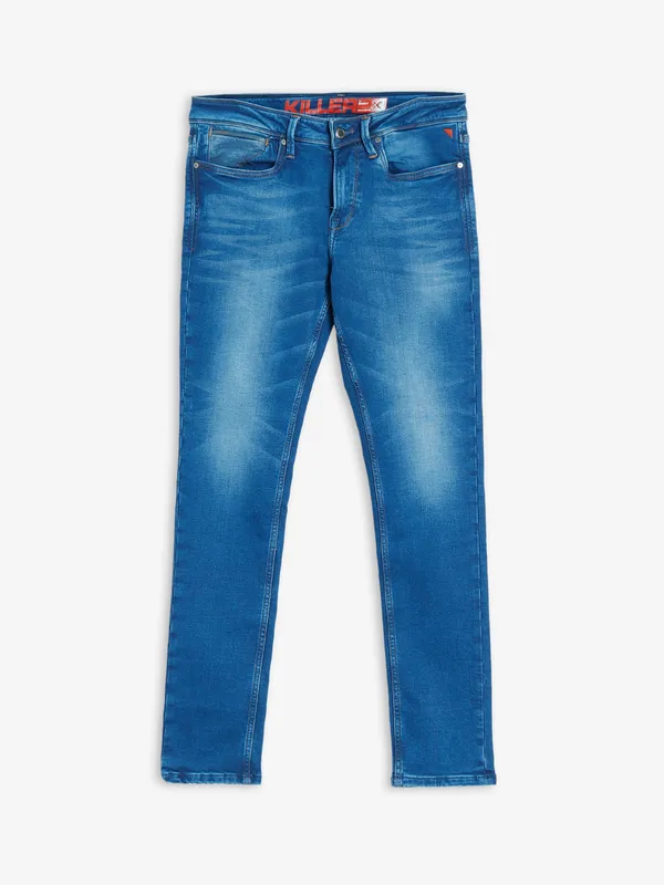 Killer royal blue washed skinny fit jeans
