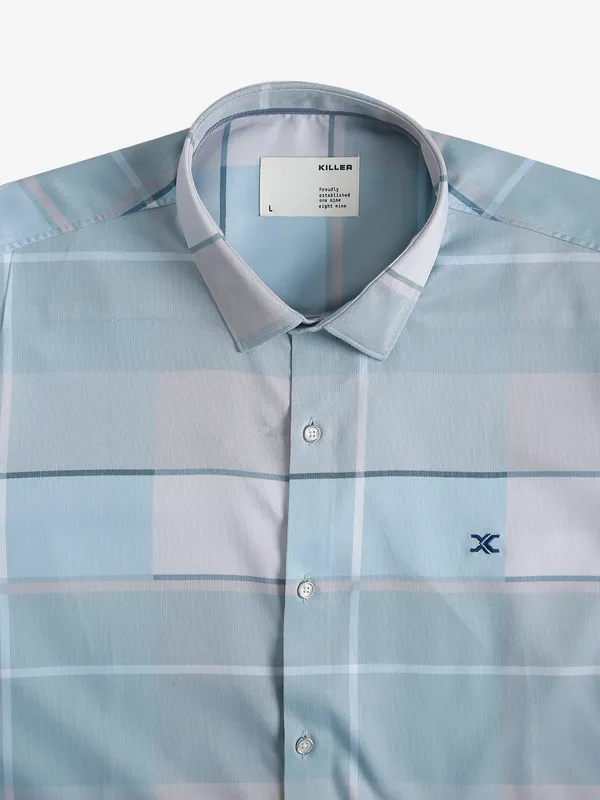 Killer sky blue checks shirt