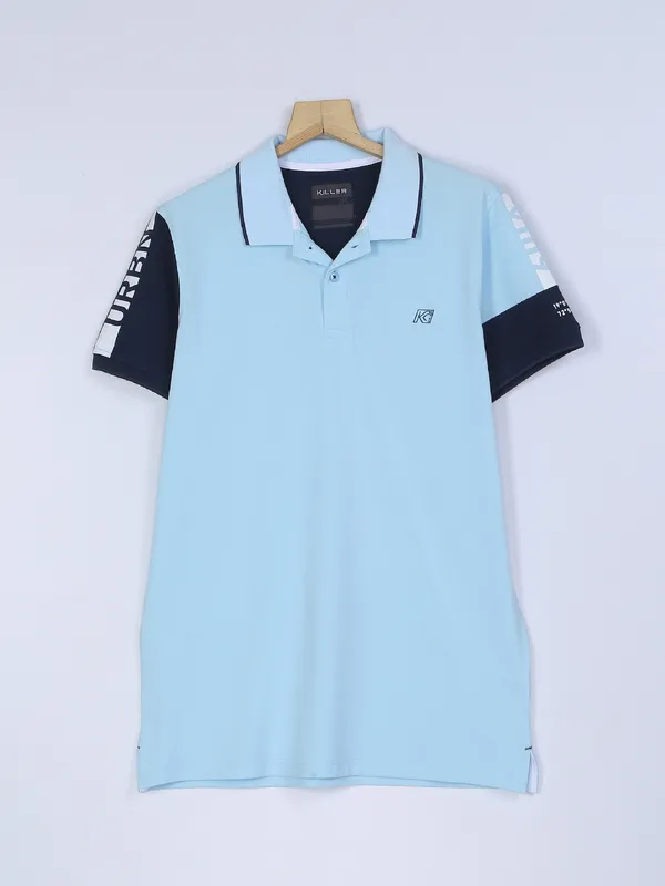 Killer sky blue cotton polo t shirt