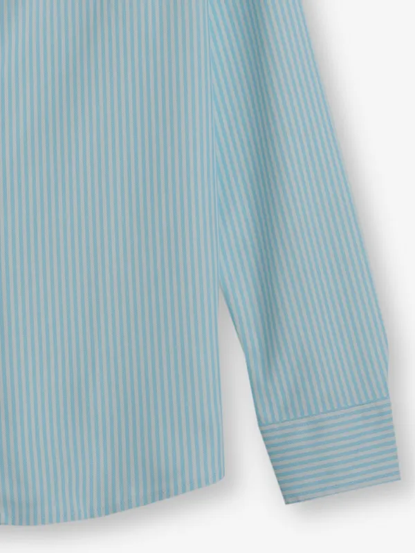 KILLER sky blue stripe cotton silk shirt
