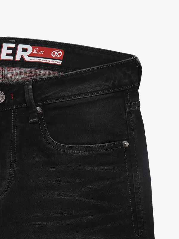 KILLER slim fit black denim washed jeans