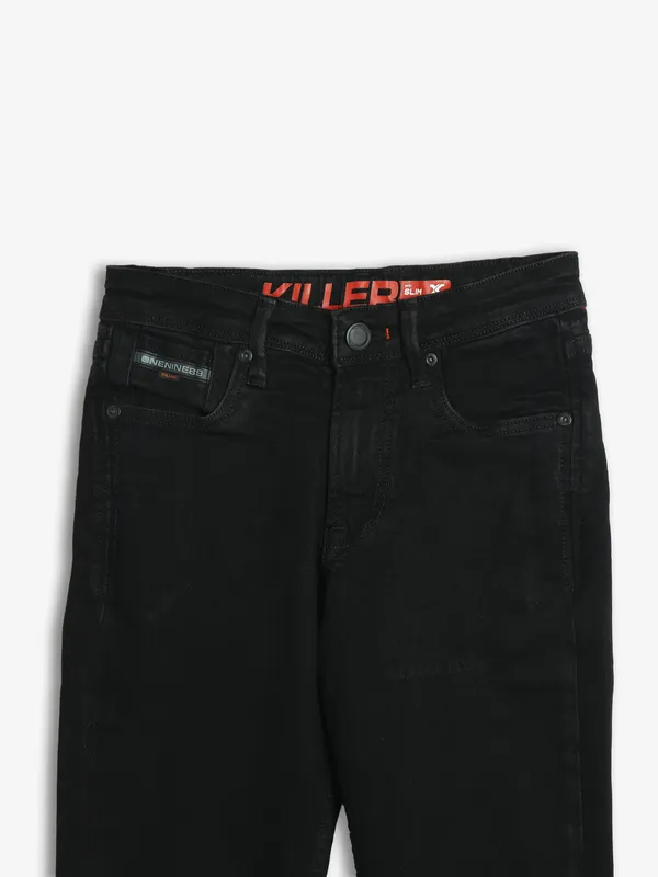 KILLER slim fit solid black jeans