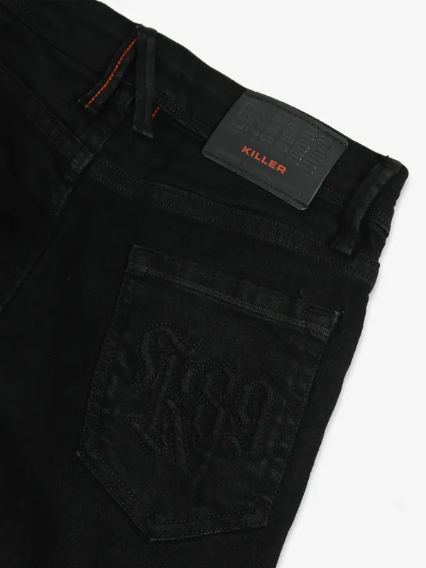 KILLER slim fit solid black jeans