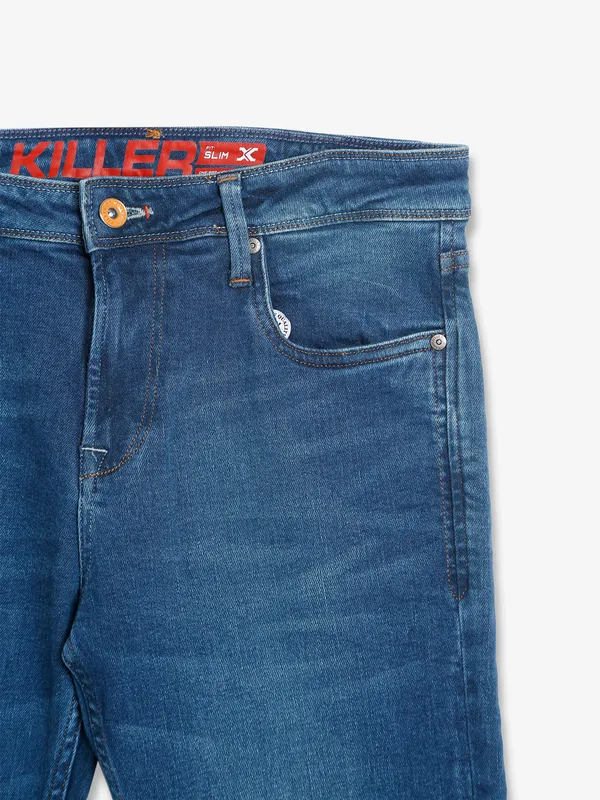 Killer slim fit washed blue jeans