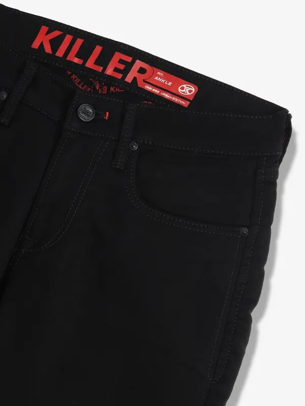 KILLER solid black ankle fit jeans