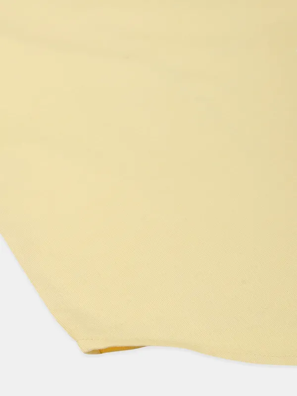 Killer solid yellow cotton casual shirt in cotton