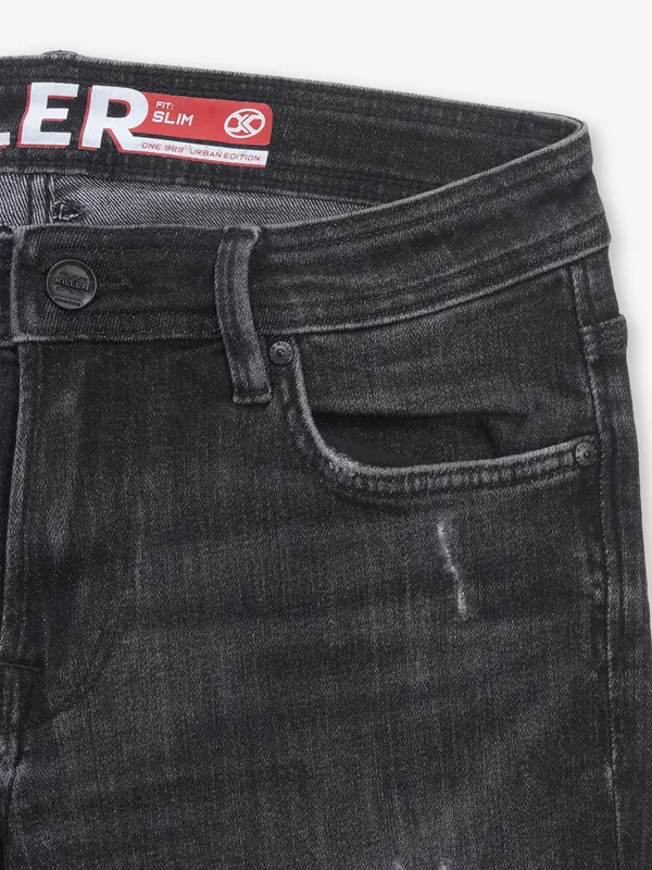 KILLER straight fit black washed jeans