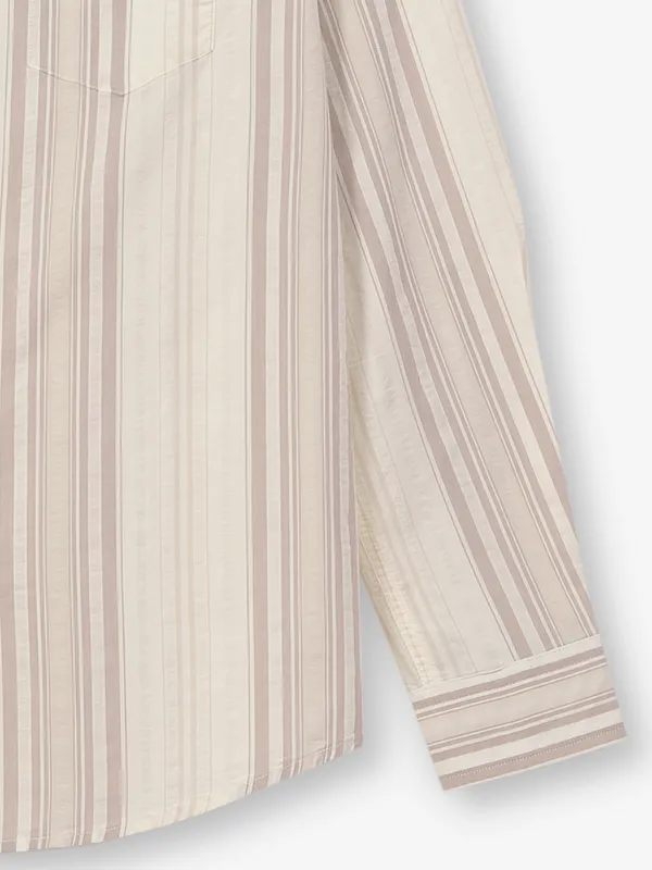 KILLER stripe cotton casual khaki shirt