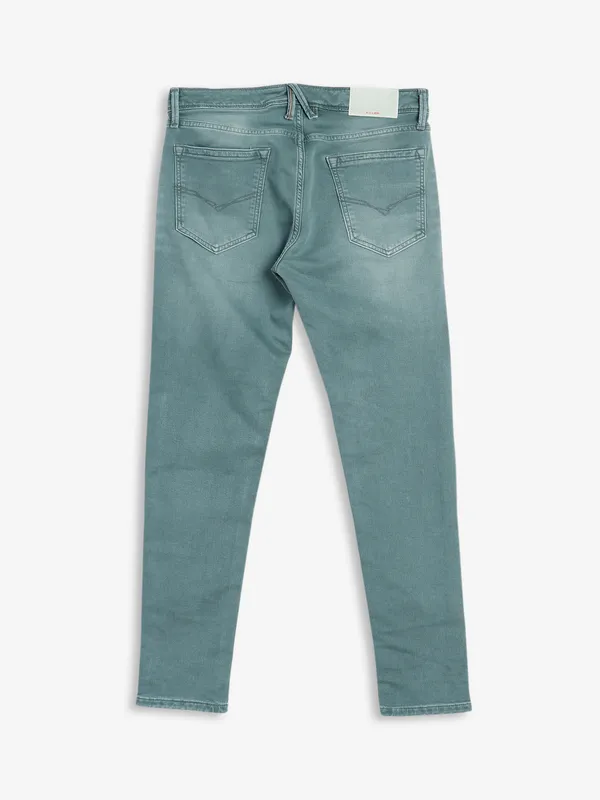 Killer teal green washed ankle fit jeans