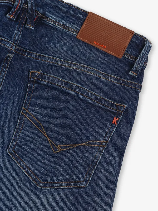 KILLER washed blue denim in ankle fit
