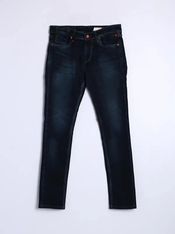 Killer washed dark blue skinny fit jeans