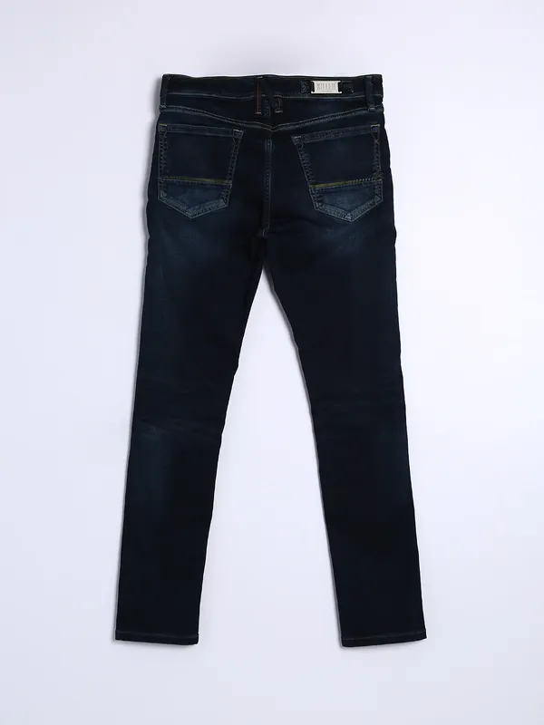 Killer washed dark blue skinny fit jeans