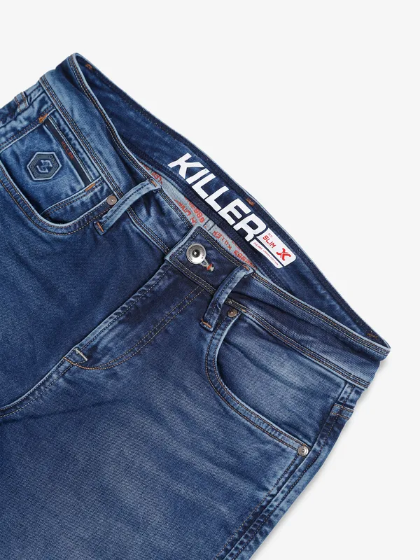 Killer washed slim fit blue jeans