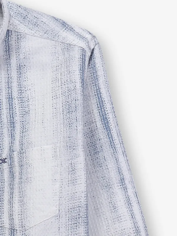 KILLER white and blue cotton shirt