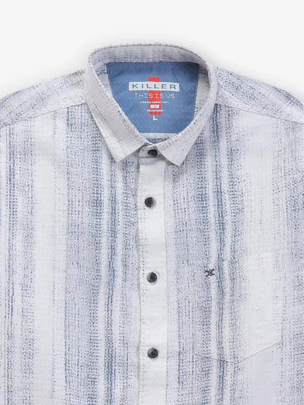 KILLER white and blue cotton shirt