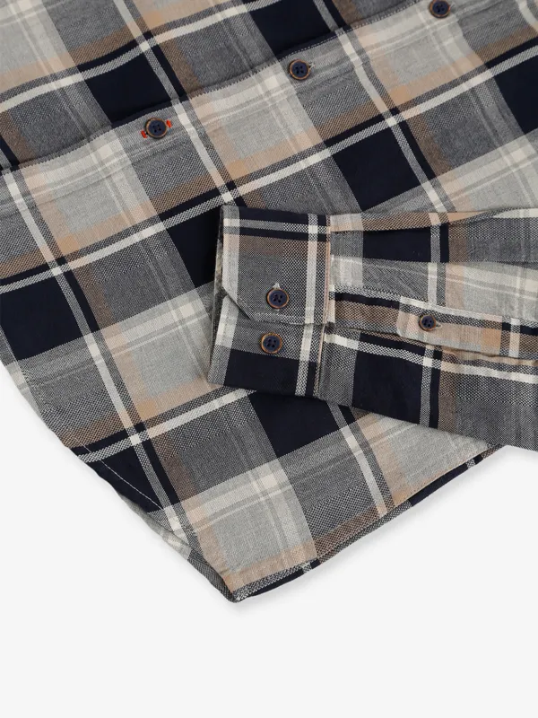 Killer white and grey cotton checks shirt