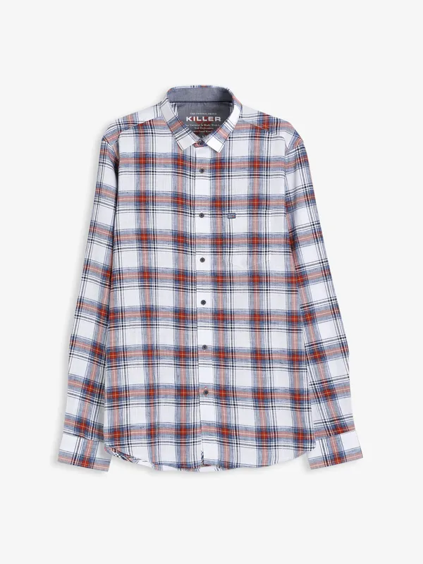Killer white and orange checks shirt