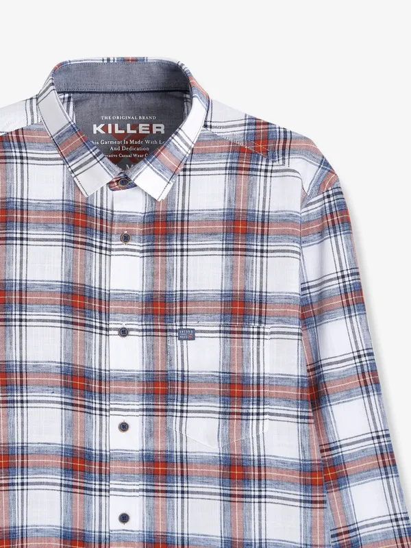 Killer white and orange checks shirt