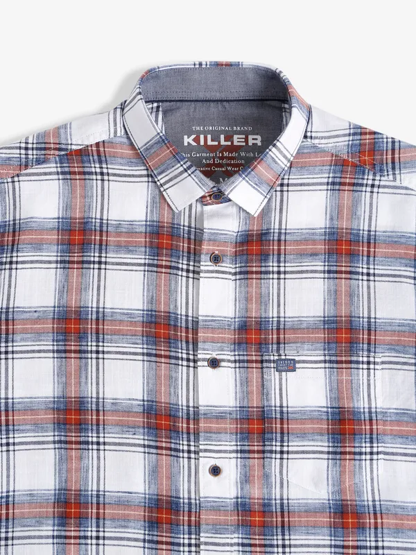 Killer white and orange checks shirt
