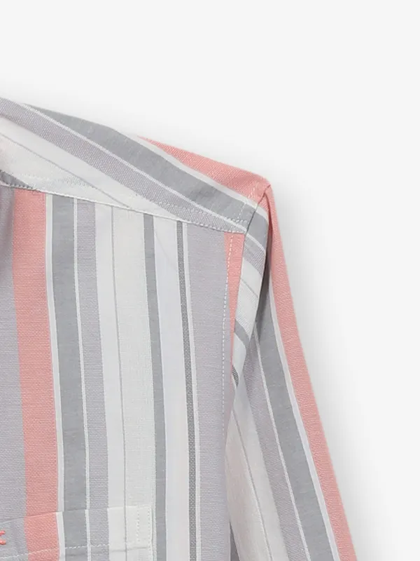 KILLER white and peach cotton shirt