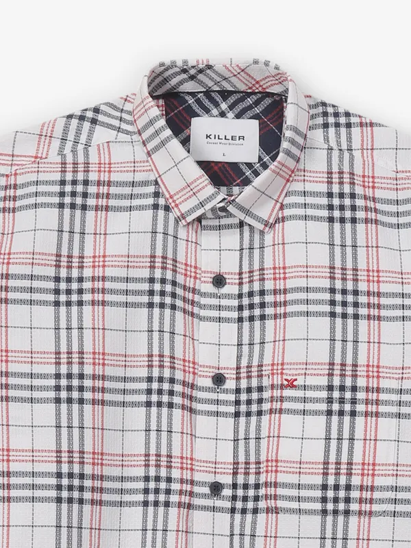 KILLER white checks cotton casual shirt