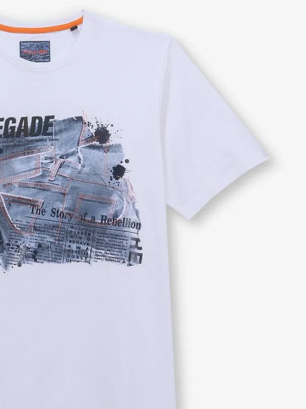 KILLER white printed casual cotton t-shirt