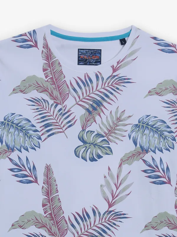 KILLER white printed cotton half sleeves t-shirt