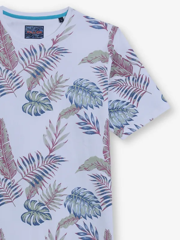 KILLER white printed cotton half sleeves t-shirt