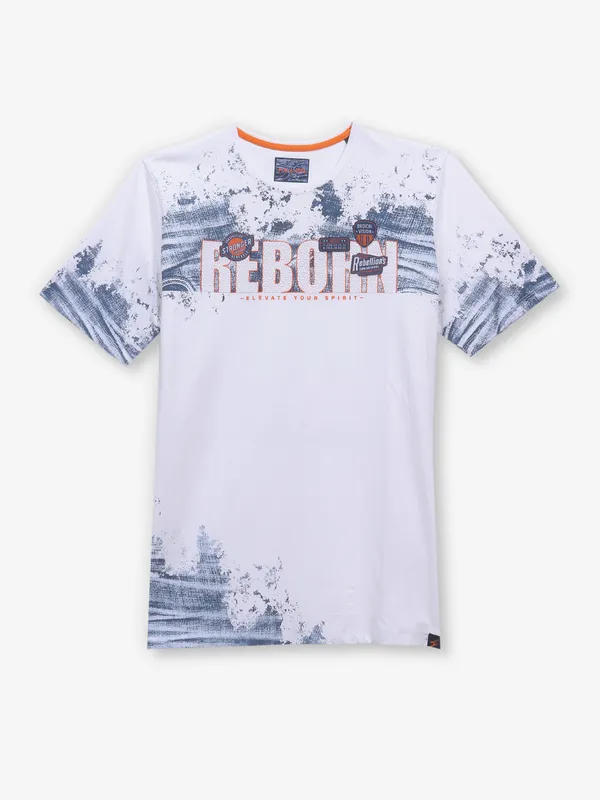 KILLER white printed cotton t-shirt for men