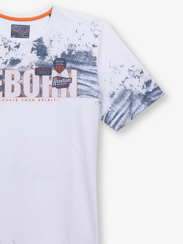 KILLER white printed cotton t-shirt for men