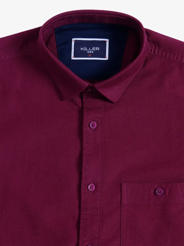 Killer wine plain full sleeves shirt